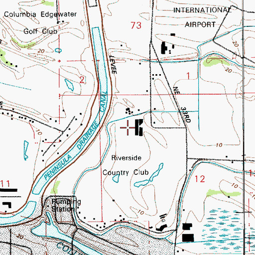 Topographic Map of Columbia River Correctional Institution, OR