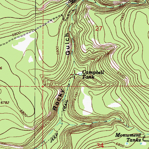Topographic Map of Campbell Tank, AZ