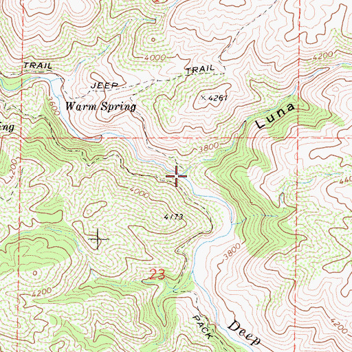 Topographic Map of Luna Canyon, CA
