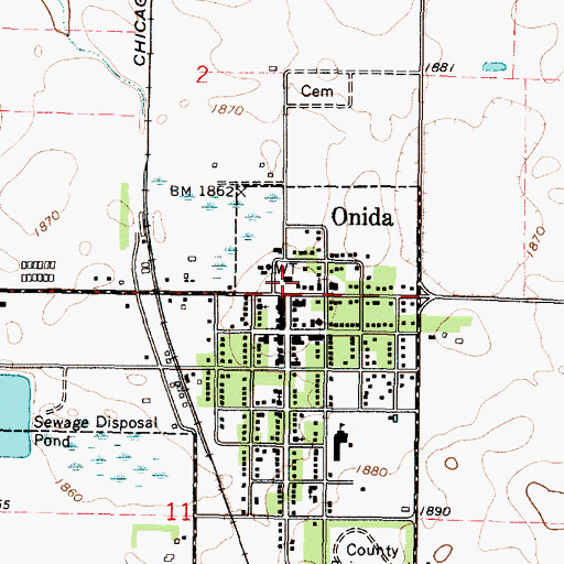 Topographic Map of Sully County Courthouse, SD