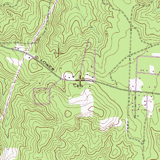 Topographic Map of Arnold-Mason Cemetery, GA