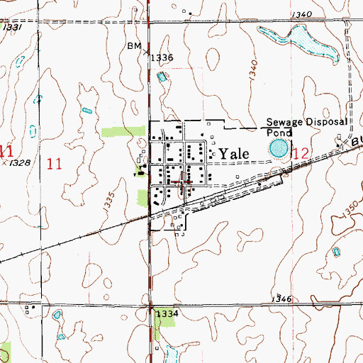 Topographic Map of Yale Post Office (historical), SD