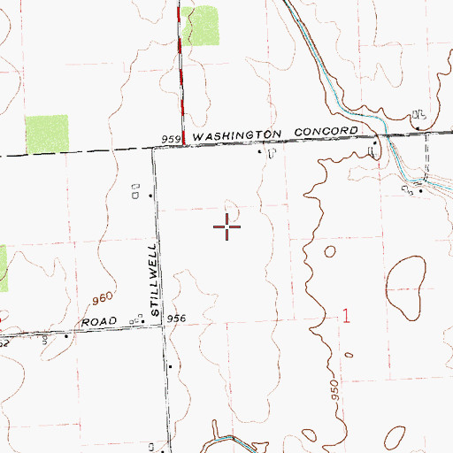 Topographic Map of Wolfe Farms, OH