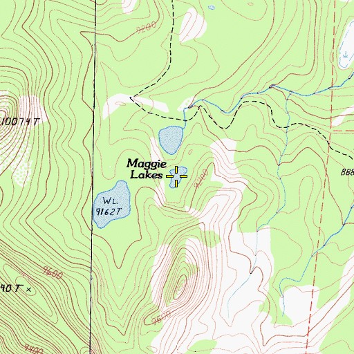 Topographic Map of Maggie Lakes, CA