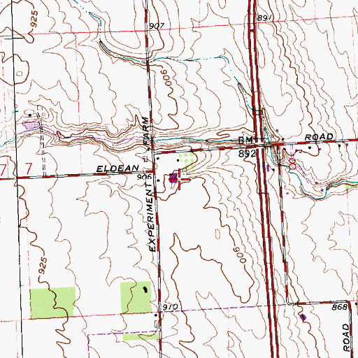 Topographic Map of Neal Farms, OH