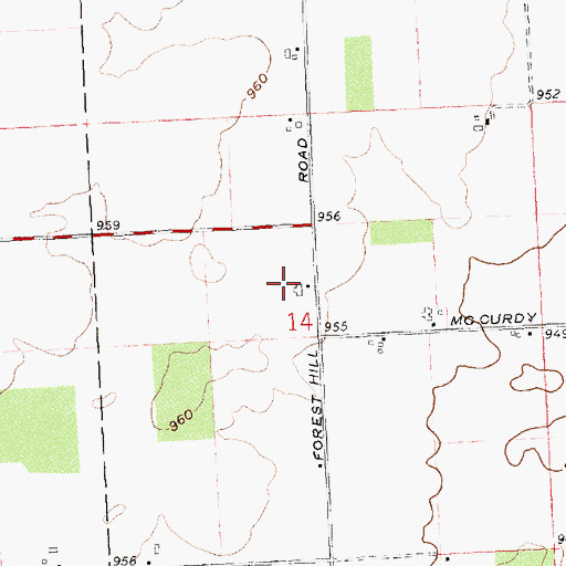 Topographic Map of Shoman Family Farms, OH