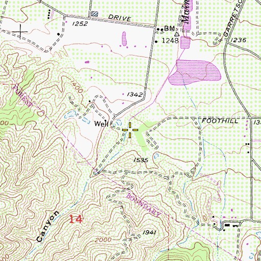 Topographic Map of Main Street Canyon, CA