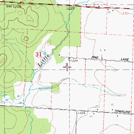Topographic Map of Osowski Farm, WI