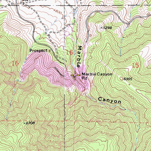 Topographic Map of Marble Canyon Pit, CA