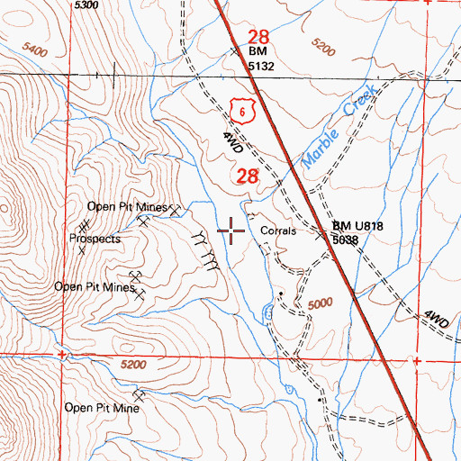 Topographic Map of Marble Creek, CA
