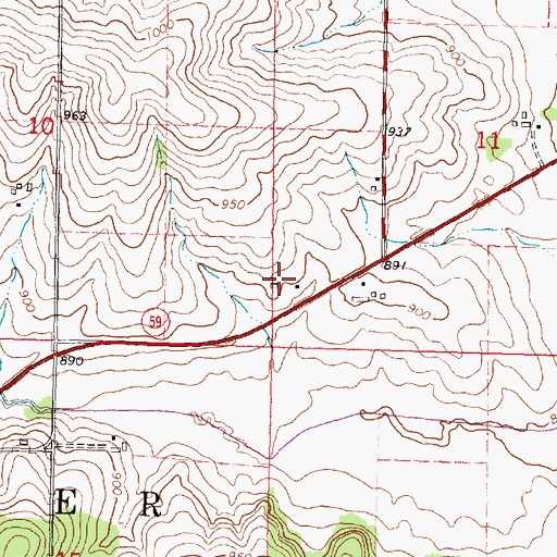 Topographic Map of Brugger Farms, WI
