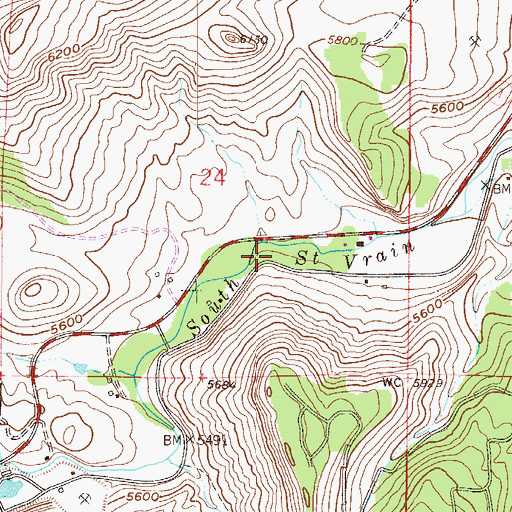 Topographic Map of Mathews Ditch, CO