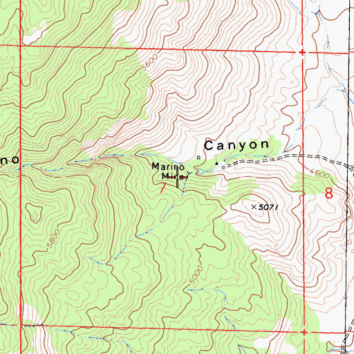 Topographic Map of Marino Mine, CA