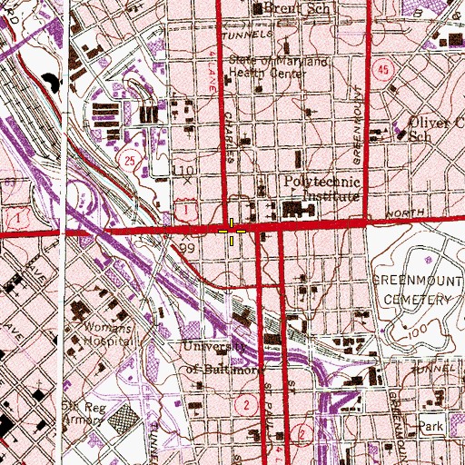 Topographic Map of Aurora Theatre (historical), MD