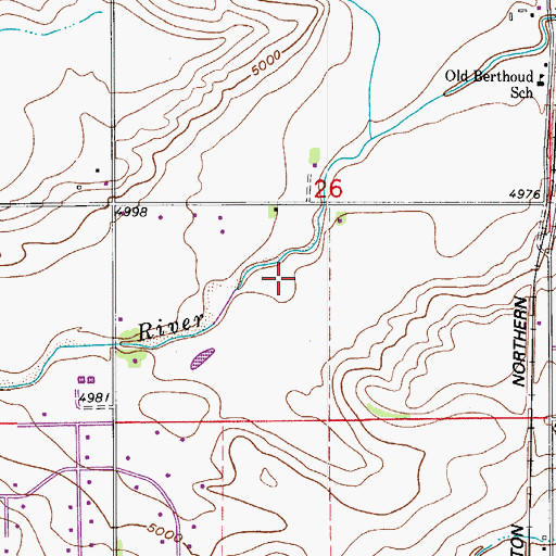Topographic Map of Osborne Caywood Ditch, CO