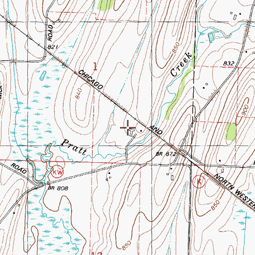 Topographic Map of Brookside Farms, WI
