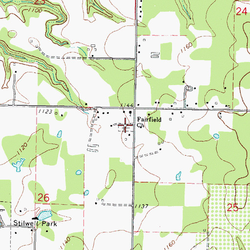 Topographic Map of Fairfield Church Cemetery, OK