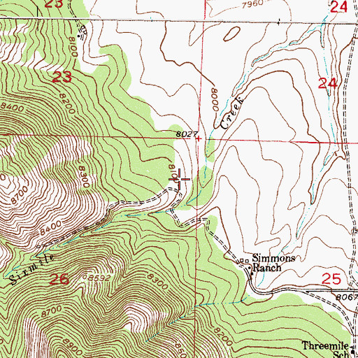 Topographic Map of Six Mile Ditch, CO