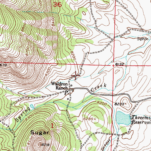 Topographic Map of Spring Creek Ditch, CO
