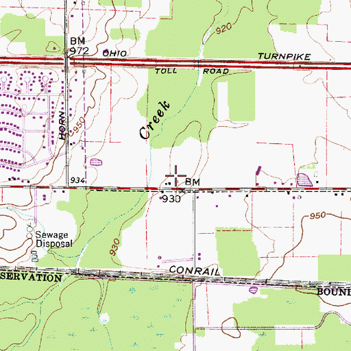 Topographic Map of Dreamland Acres, OH