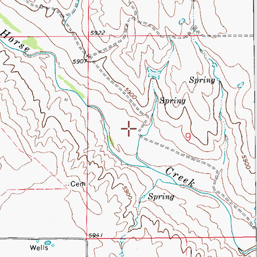 Topographic Map of Two Springs Ditch, CO