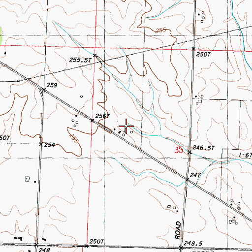 Topographic Map of Harrison Hog Farms, IL