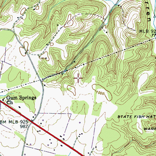 Topographic Map of Drach Farm, TN