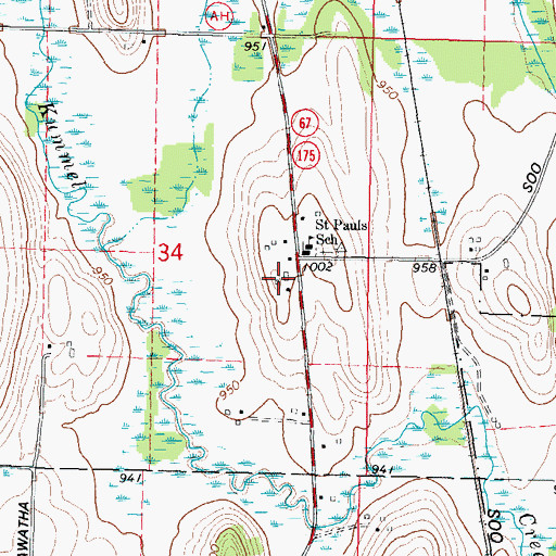 Topographic Map of Zedland Farm, WI