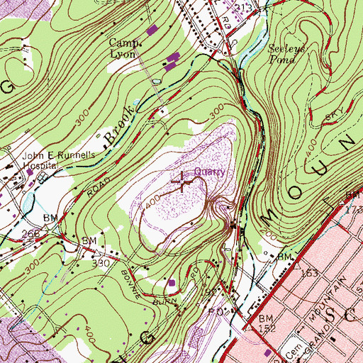 Topographic Map of Fanwood Mine, NJ