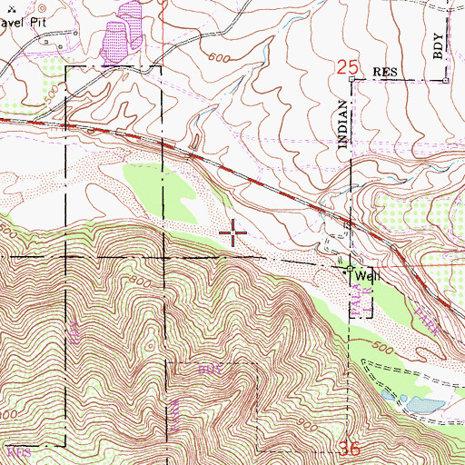 Topographic Map of Pala Reservation, CA