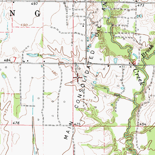 Topographic Map of Lewis Farms, IL