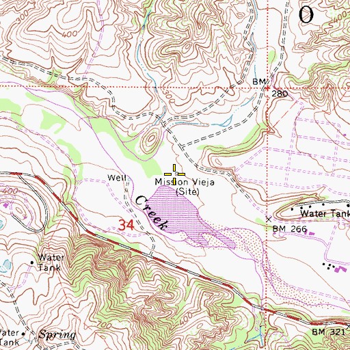 Topographic Map of Mission Vieja, CA