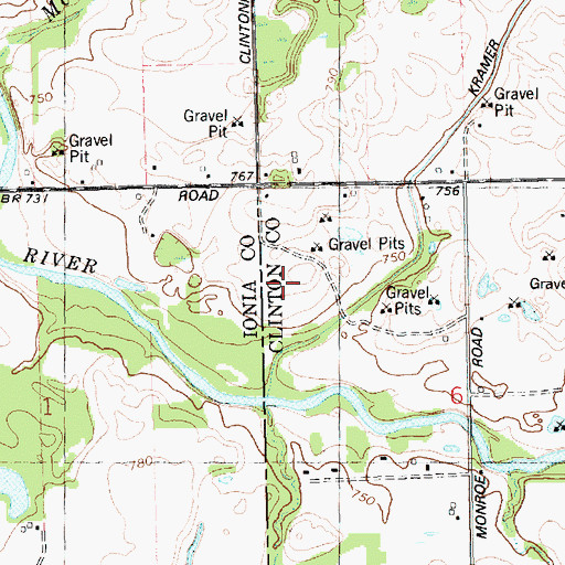 Topographic Map of Miller Pit, MI