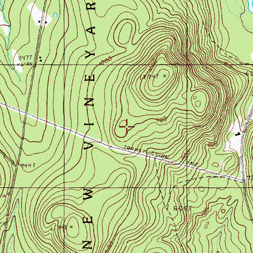 Topographic Map of Sweet Cemetery, ME