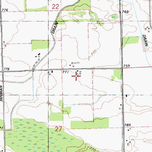 Topographic Map of E R Dairy Farm, MI