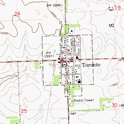 Topographic Map of Toronto City Hall, SD