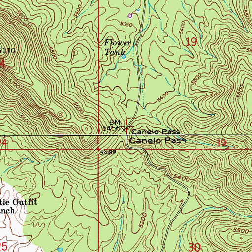 Topographic Map of Canelo Pass, AZ