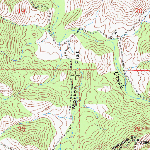 Topographic Map of Morton Flat, CA