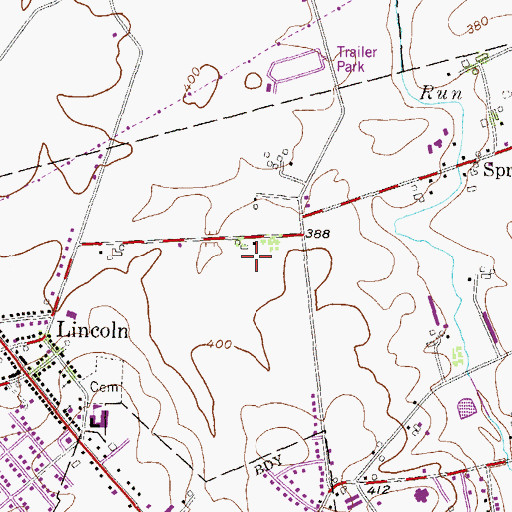 Topographic Map of Glenda Dairy, PA