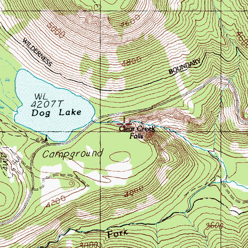 Topographic Map of Clear Creek Falls, WA