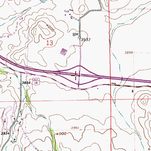 Topographic Map of Interchange 14, SD