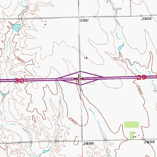 Topographic Map of Interchange 84, SD