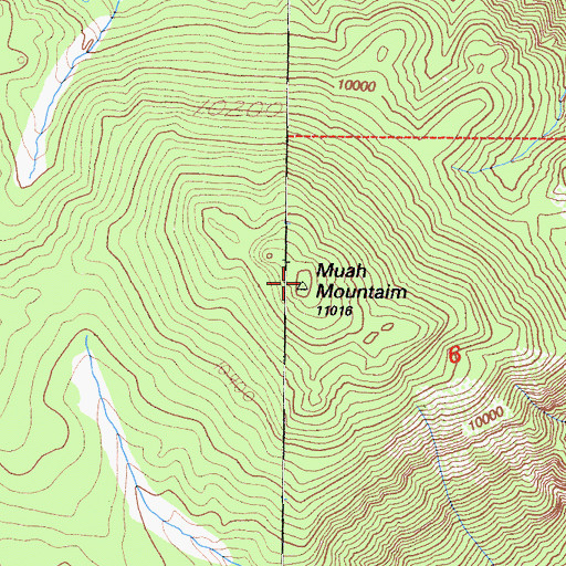Topographic Map of Muah Mountain, CA