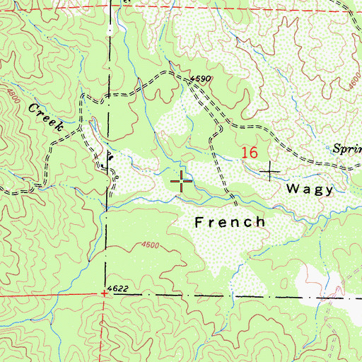 Topographic Map of Mud Hen Creek, CA