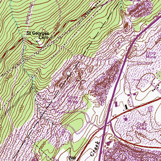 Topographic Map of Empire Sanitary Landfill, PA