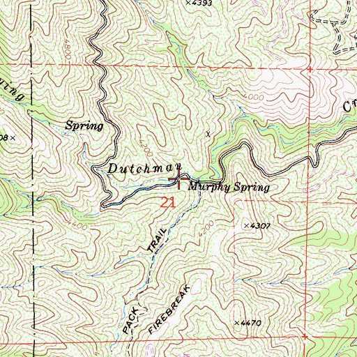 Topographic Map of Murphy Spring, CA