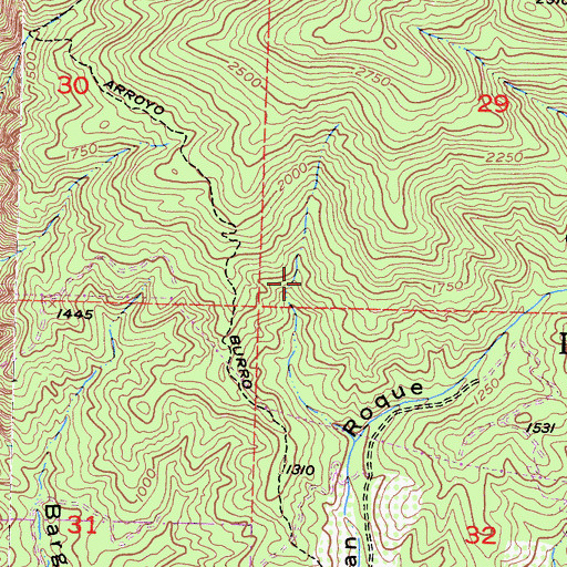 Topographic Map of San Roque Arch, CA