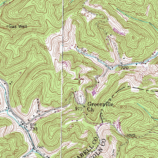 Topographic Map of Crescent Ridge Cemetery, WV