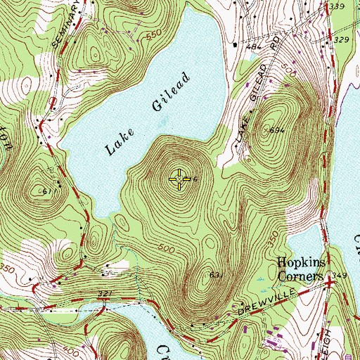 Topographic Map of Pond Hill, NY