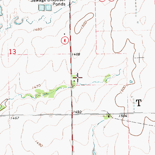 Topographic Map of Oleen Farms, KS